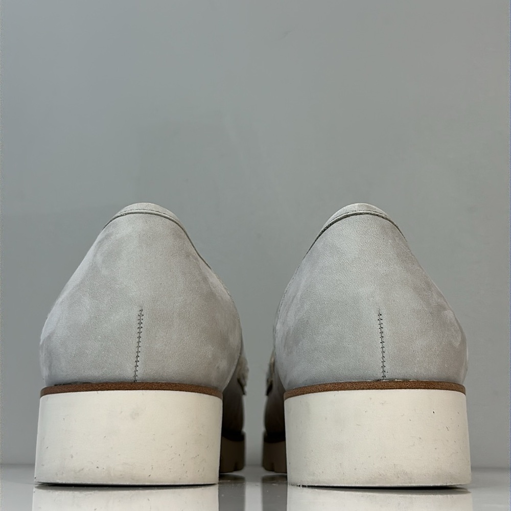 Vionic Light Gray Suede Penny Loafers - Picture 6 of 13